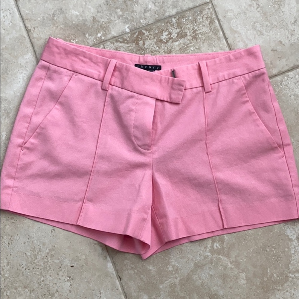 Bubble gum pink Theory shorts